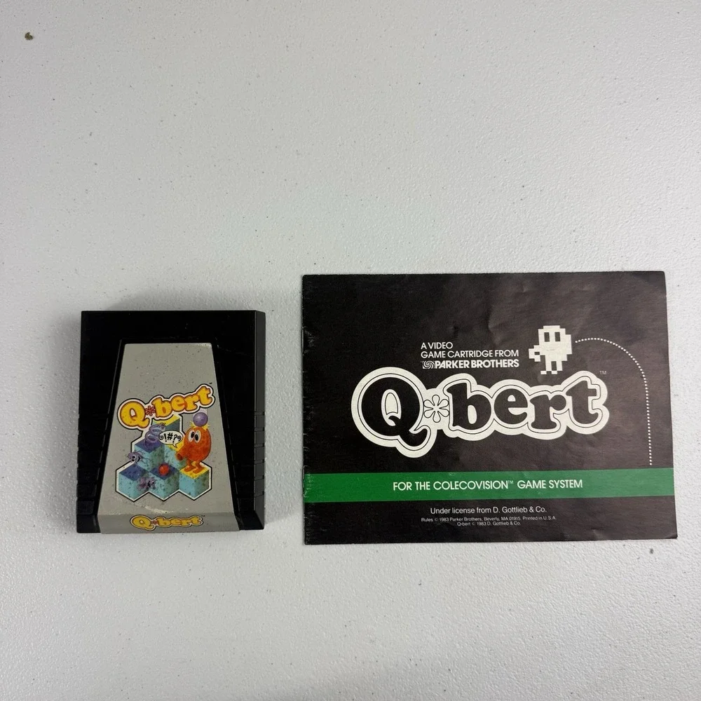 Colecovision Qbert Cartridge & Manual - Tested & WORKS! Q-Bert
